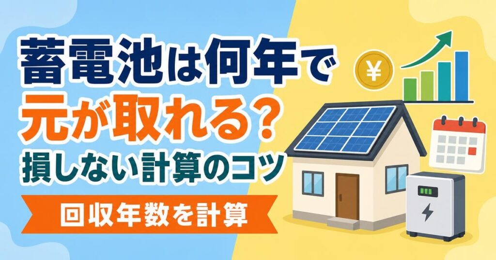 蓄電池は何年で元が取れるか損しない計算のコツ