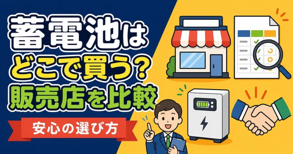 蓄電池はどこで買うのが安心か販売チャネル比較のアイキャッチ画像