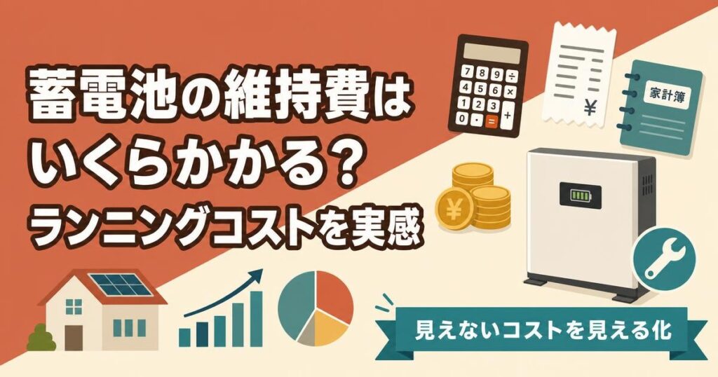 蓄電池の維持費と電気代以外のランニングコストを示すイラスト