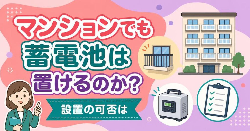 マンションや賃貸物件での蓄電池設置のアイキャッチ画像