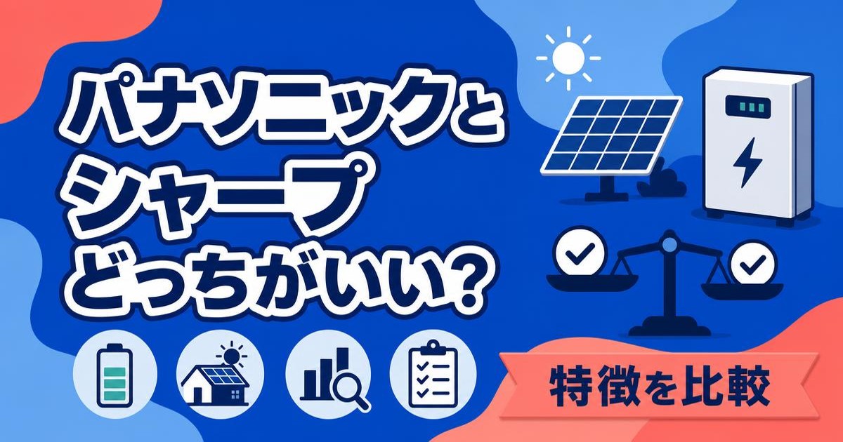 パナソニック蓄電池とシャープ蓄電池の違いを比較するイメージ